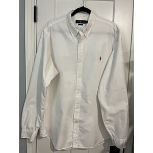 Ralph Lauren Shirt Men White Long Sleeve Size XXL Button-Down Cotton Classic Fit